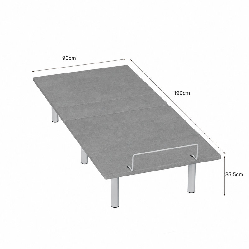 Electric Adjustable Bed with Wireless Remote - Anti-Snore & Zero Gravity - Grey