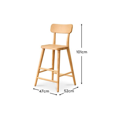 Bar Stool with Solid Wood Frame