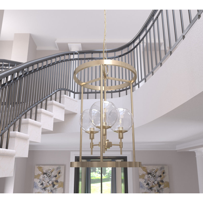 Xidane 3 - Light Cylinder 15 inch Foyer Pendant, Alturas Gold