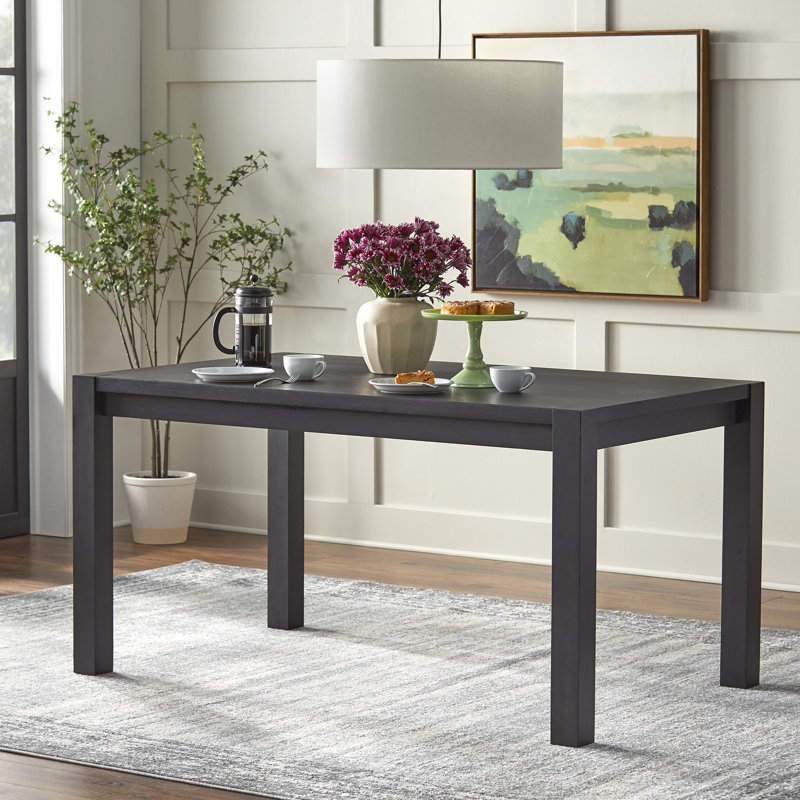 Dellbrook Solid Wood Base Dining Table, Black