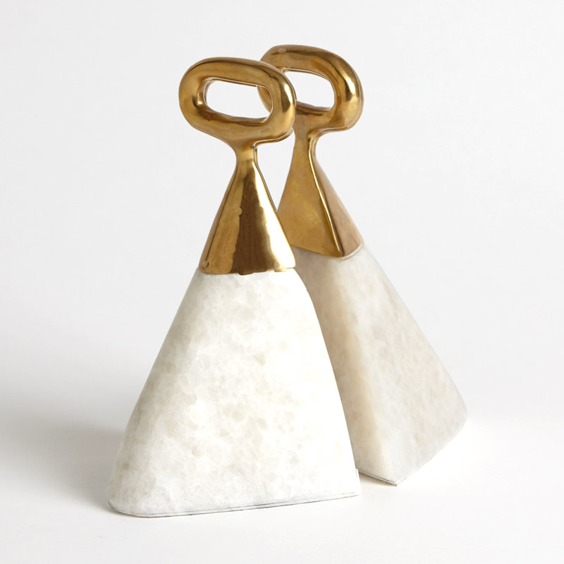 Set of 2 Equestrian Marble Book Ends