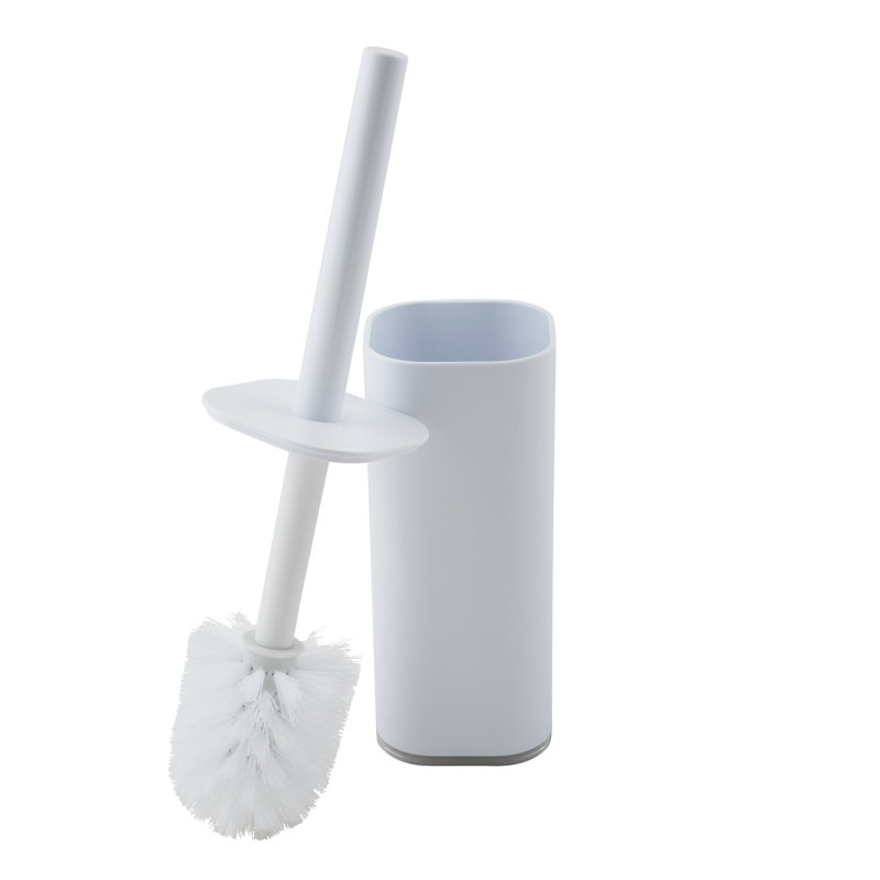 15,16 po H Brosse de toilette et support autoportant, Blanc