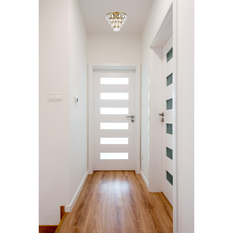 Bryd Flush Mount, Brass, 11" H x 12" W x 12" D