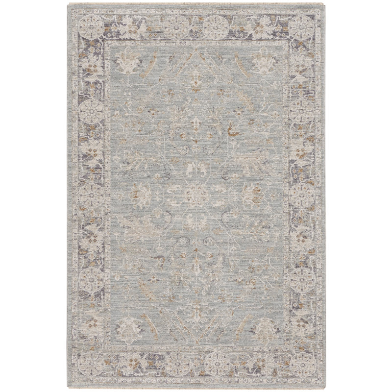 Castanon Oriental Gray Area Rug, Rectangle 5'3" x 7'8"