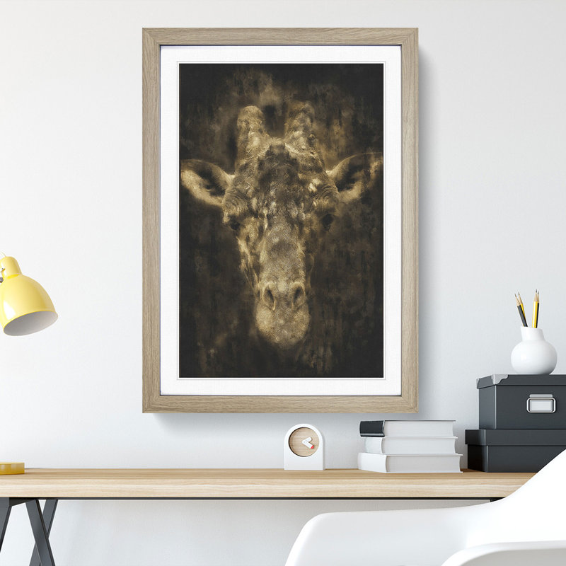 Giraffe Vol.1 - Framed Print, 36cm H x 27cm W x 2cm D, Oak Framed