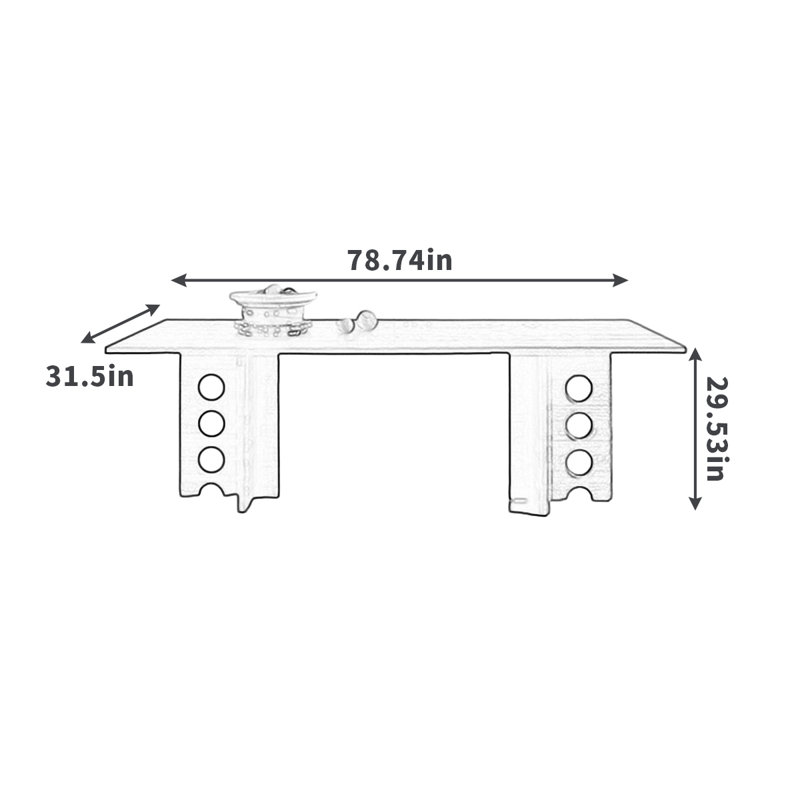 Kazumifi, 29.53"H x 78.74"L x 31.5"W, Marron foncé