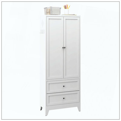 Armoire de garde-manger avec 2 tiroirs, armoire de rangement de cuisine autoportante avec tablettes réglables, organisateur robuste pour les épices, vaisselle, petits appareils de cuisine, garde-manger, salle à manger