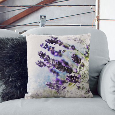 Lavender Vol.2 Watercolour Square Throw Cushion