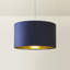 Aguie Linen Blend Drum Lamp Shade ( Slip-On ) in Blue-342359553