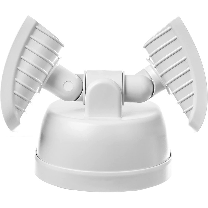 White Twin Head LED Motion Sensor Security Flood Lights, 2-Pack