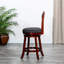 Tabouret tournant 30 "en cerisier avec siège en tissu gris anthracite - Finition assise luxueuse et acrylique-91321748
