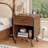 Angela Wood Nightstand  with Charging Station, Bed Side Table with Charging Station, Round Corner Wood Night Stand, 15.7"D x 17.7"W x 24"H-1668423374
