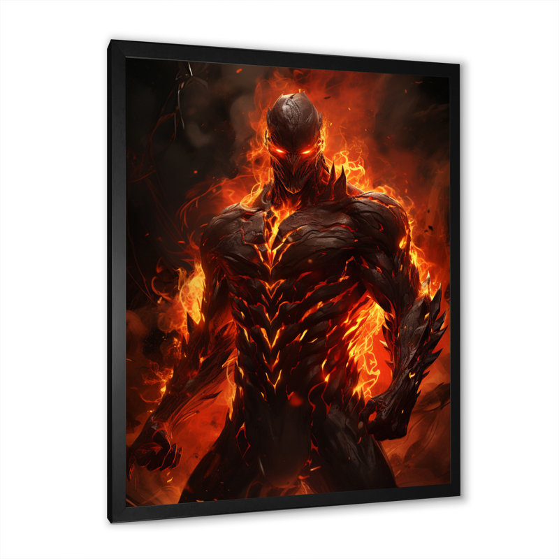 Fire Force Villian III sur impression sur toile, H 32 po x l 24 po x P 1 po, Cadre simple noir