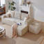 Canapé modulaire de 104 po avec méridienne en forme de U et poches latérales, canapé modulaire moderne avec assise profonde, canapé rembourré pour la chambre à coucher du salon, aucun assemblage requis, beige, droite-283995180-283995185