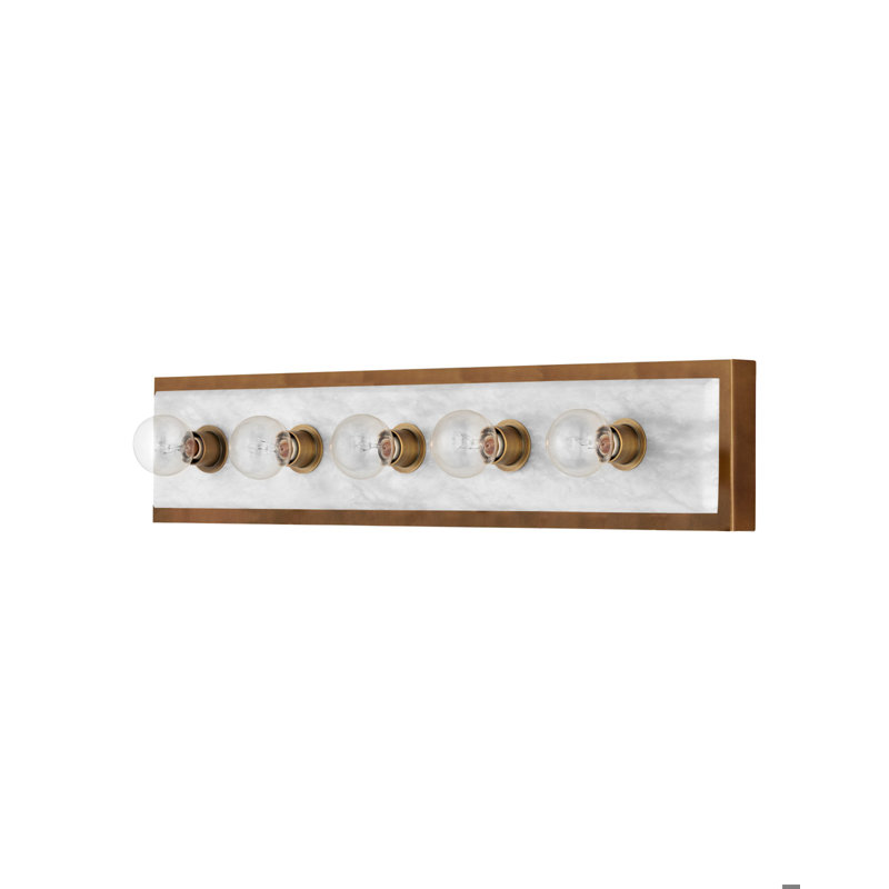 Berdine 5 - Light Bath Bar, Natural/Antique Brass