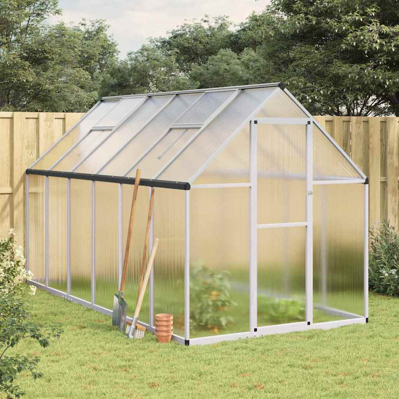 Charika 14.5 Ft W x 5.5 Ft D Greenhouse, Silver, 195cm H x 334cm W x 169cm D