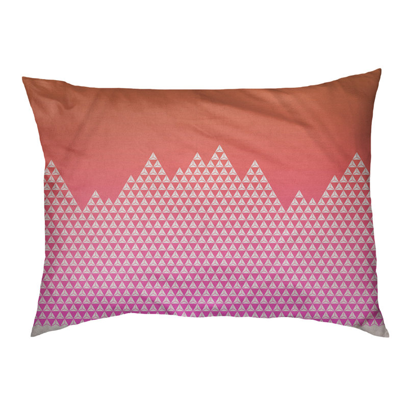 Coussin mountain dog Byrge, Moyen (30" x 20" D x 10" H), Orange, rose et gris