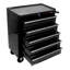 Armoire à outils à 5 tiroirs avec fonction de verrouillage et 4 roues, roues de verrouillage pour fournitures de garage, noir-1206171917