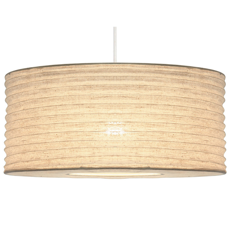 Camborne 25cm H Linen Drum Pendant Shade ( Uno ), White