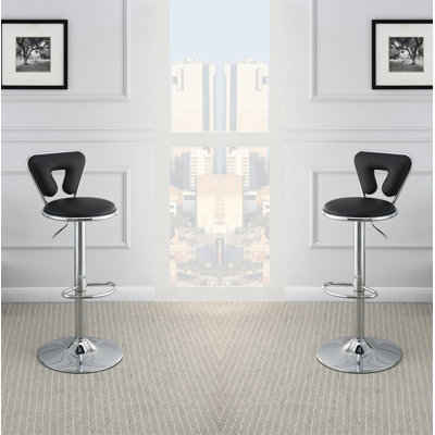 Uriana Swivel Upholstered Adjustable Height Counter Stool with Metal Frame