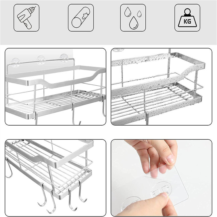 Rebrilliant Maggee Suction Stainless Steel Shower Caddy