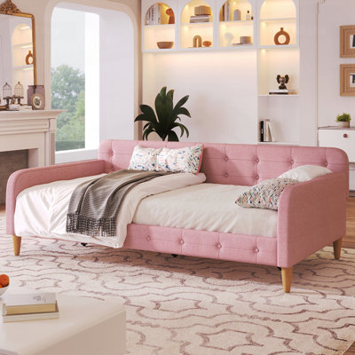 Upholstered Daybed With 4 Support Legs