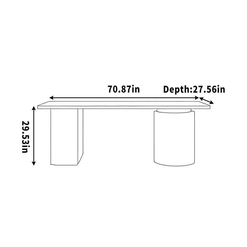 Junkins, 29.53" H x 70.87" W x 27.56" D