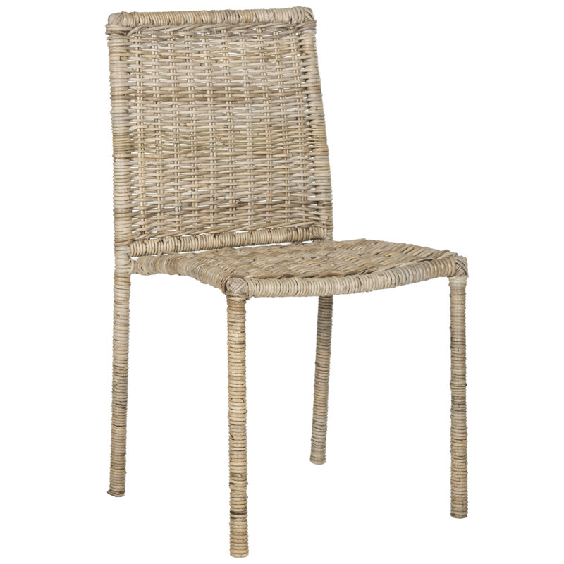 Gray Wicker Double Seating Dining Chair Set