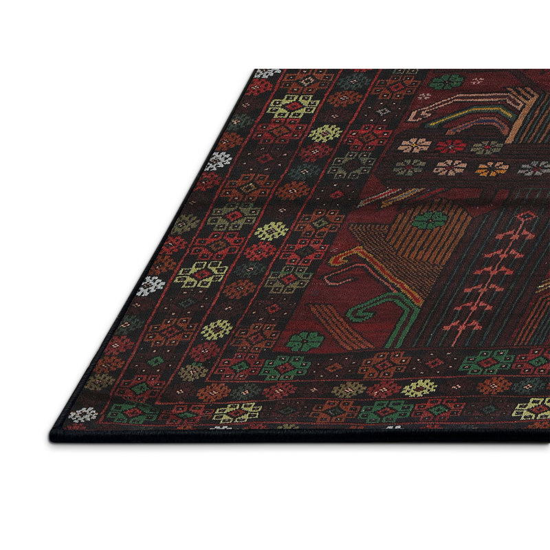 Tapis traditionnel orange / vert, Rectangle 5 pi x 7 pi