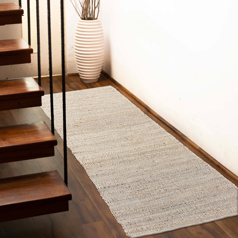 Tapis en jute Aleksei, Tapis de couloir 2 pi 6 po x 8 pi, Beige