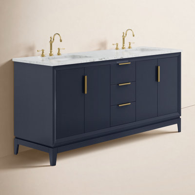 Charlise 72" Carrara Marble Double Bathroom Vanity