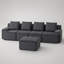 Canapé modulaire modulaire, canapé Cloud modulaire avec siège profond, grand canapé confortable pour le salon, gris-1677402700