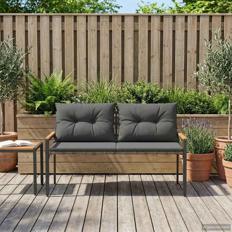 Outdoor Bench, Dark Grey