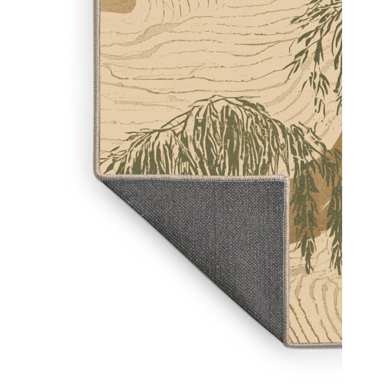 Tapis oriental moelleux moelleux de style oriental français en beige, 7 x 10