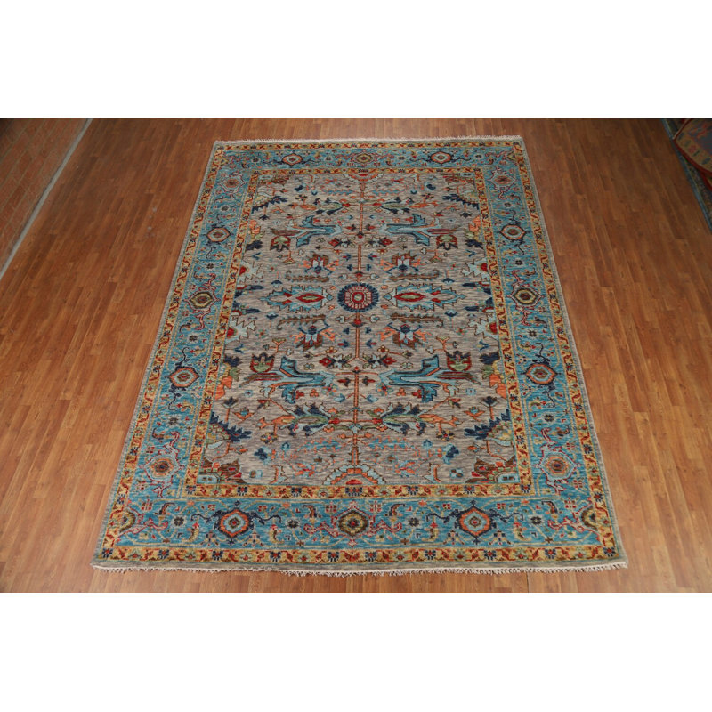Tapis traditionnel traditionnel gris Oushak 9 x 12