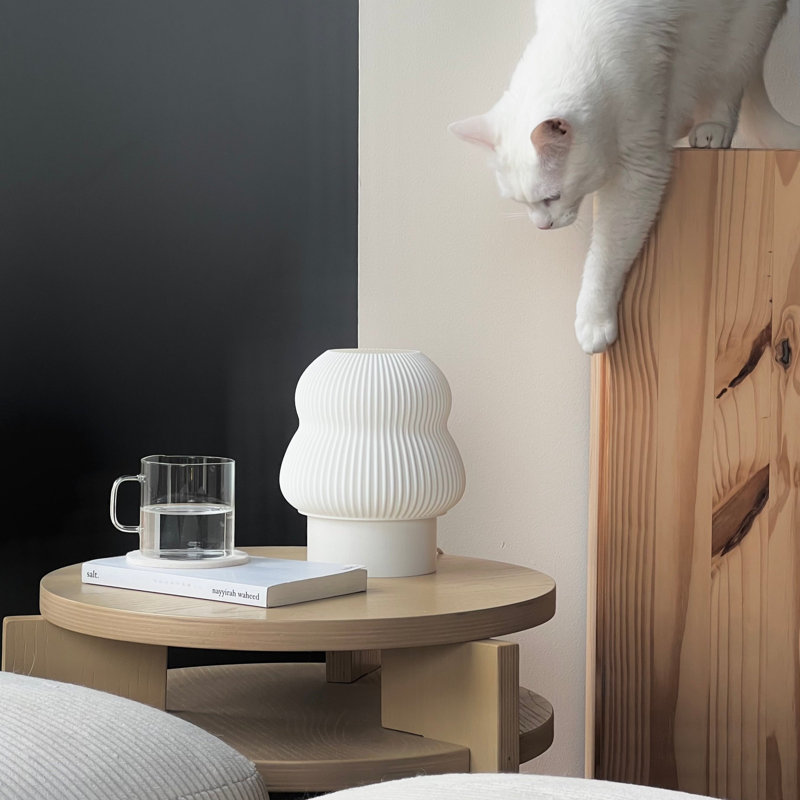 Lampe poly colombe blanche