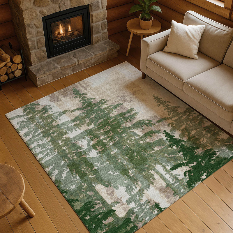 Tapis intérieur / extérieur lavable à la machine Chantille ACN2833, Basilic, 3 pi x 5 pi