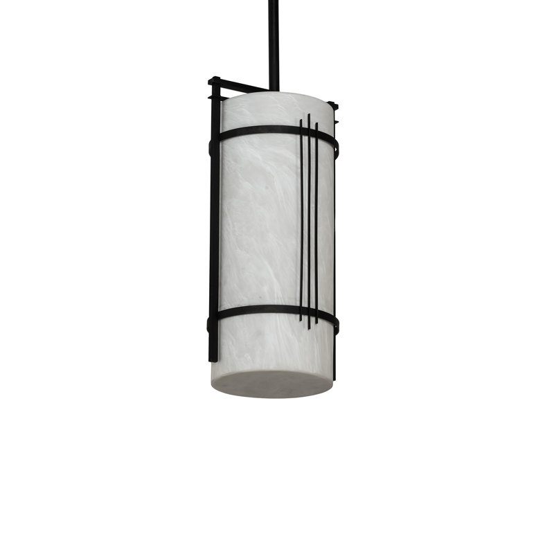 Cilindro 1 - Light Textured Black Single Pendant