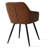 Modern Upholstered Dining Chairs With Arms, Faux Leather Barrel Dining Armchairs, Channel Tufted Kitchen & Dining Chairs-279567546