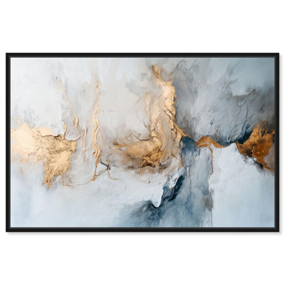 Toile des ombres dorées, art mural bleu par Art Remedy