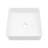 16" Square Fluted White Ceramic Vessel Bathroom Sink, Modern Above-Counter Basin with Vertical Ribbed Design for Contemporary Bathrooms