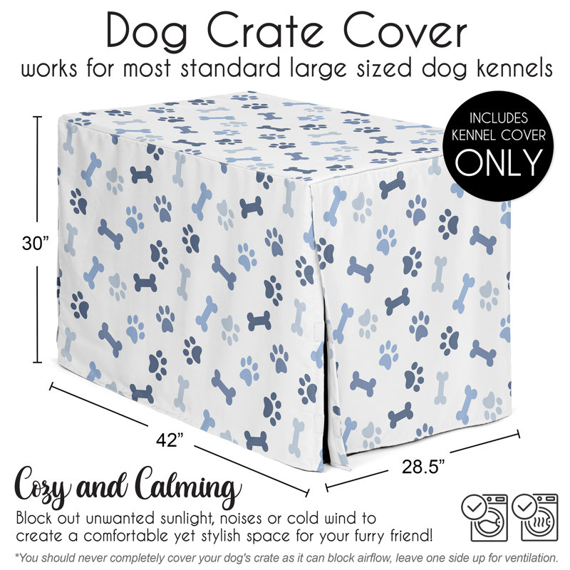 Housse de cage pour chien Paw and Bone par Sweet Jojo Designs, H 42 po x l 30 po x P 28,5 po