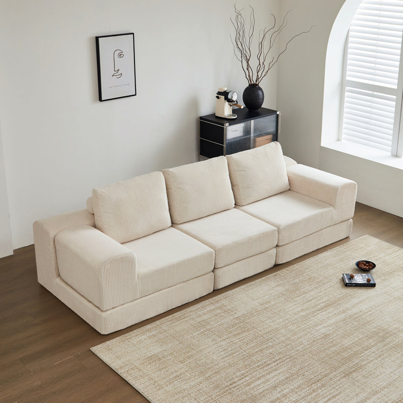 Canapé-lit modulaire 108 po 3 places Cloud, Beige