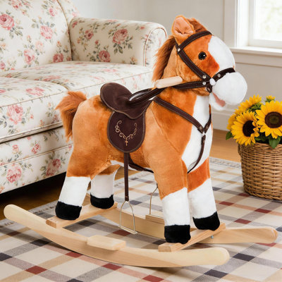 Animal à bascule, cheval à bascule en peluche pour enfants