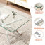 Table basse rectangulaire de 102 cm (40,21 po) en verre trempé transparent, de haute qualité, avec pattes en métal argenté. Idéale pour le bureau, cette table en verre rectangulaire est facile d'entretien et robuste, supportant les objets lourds. Son design moderne lui donne un style unique.