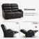 Power Reclining Loveseat Sofa with Adjustable Headrest, Heat and Vibration, Faux Leather