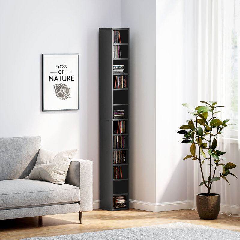 175 cm H Media Shelves, Black