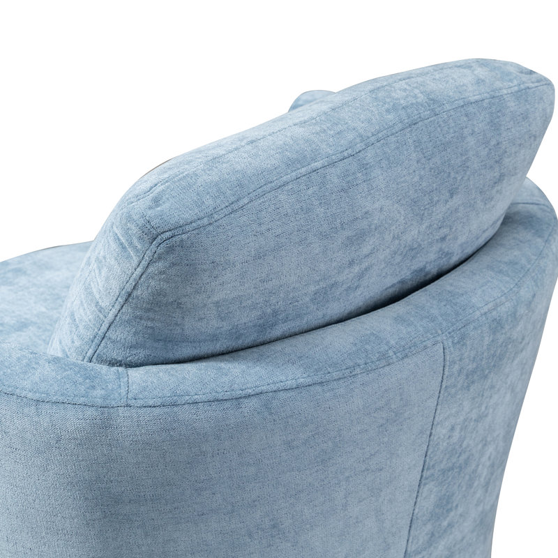 Ottelia 32'' Wide Slipcovered Swivel Barrel Chair, Light Blue Chenille