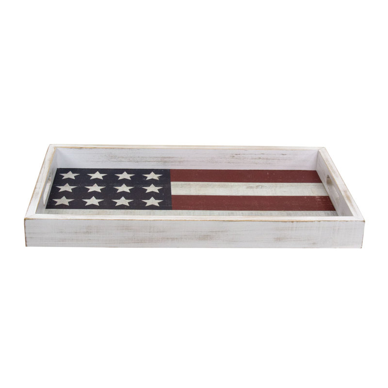 Plateau en bois drapeau américain