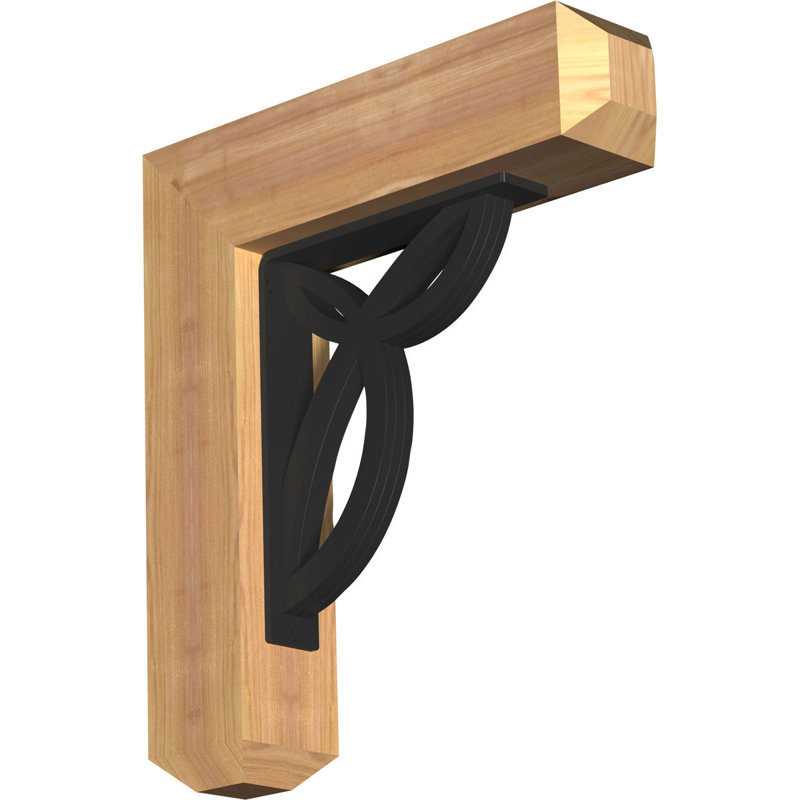 3 1/2"W x 14"D x 16"H Versailles Craftsman Ironcrest Smooth Bracket, Western Red Cedar (2"W x 10"D x 12"H Iron Bracket)
